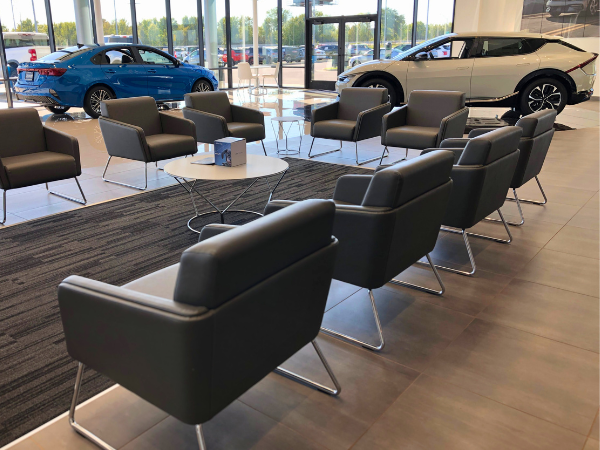Kia Dealership interior lobby in Fort Smith, AR