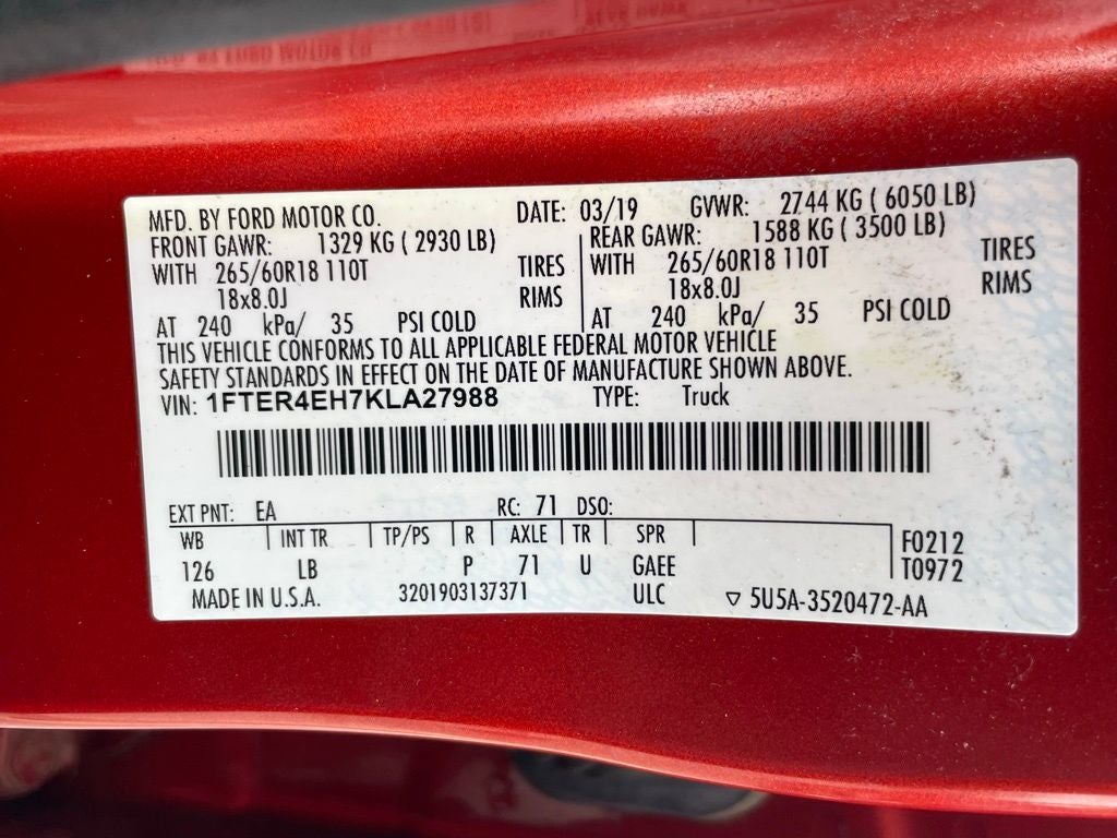 2019 Ford Ranger XLT - ONE OWNER / REMOTE START