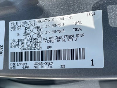 2025 Toyota Sequoia SR5 - POWER MOONROOF / VENTILATED SEATS