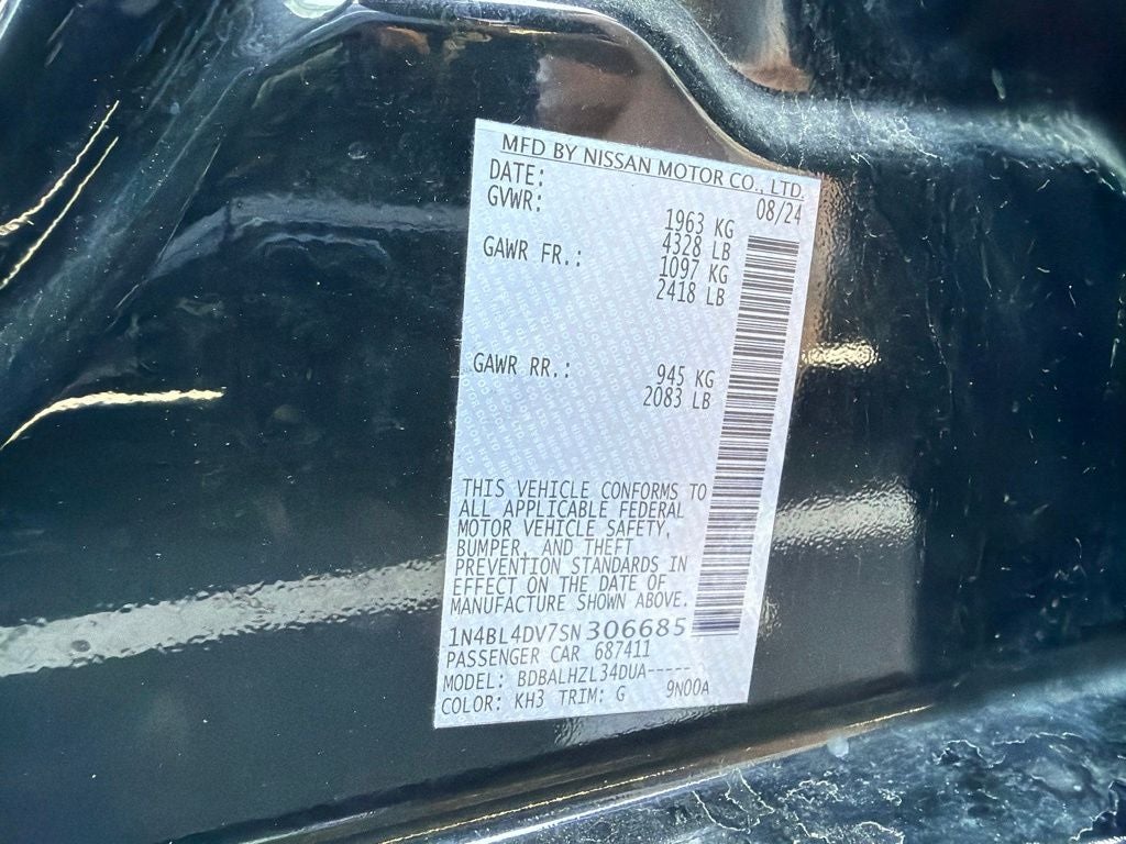 2025 Nissan Altima 2.5 SV CARFAX 1-Owner