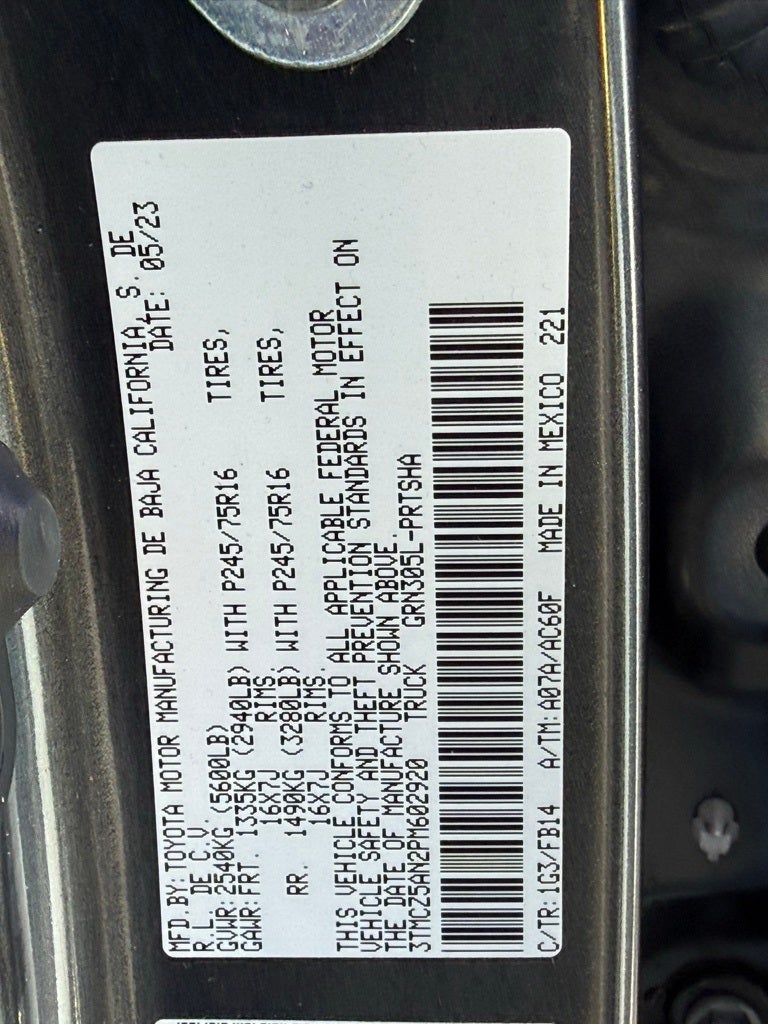 2023 Toyota Tacoma SR V6