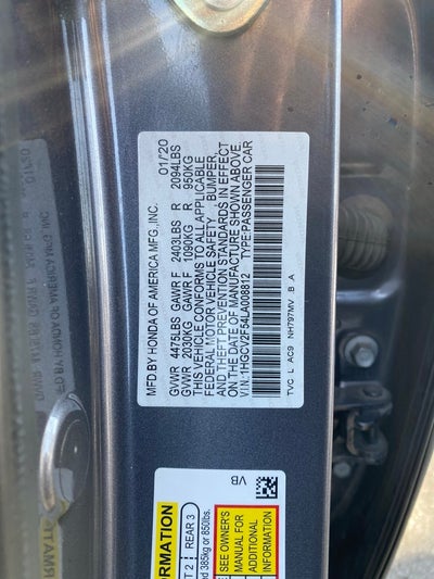 2020 Honda Accord EX-L 2.0T