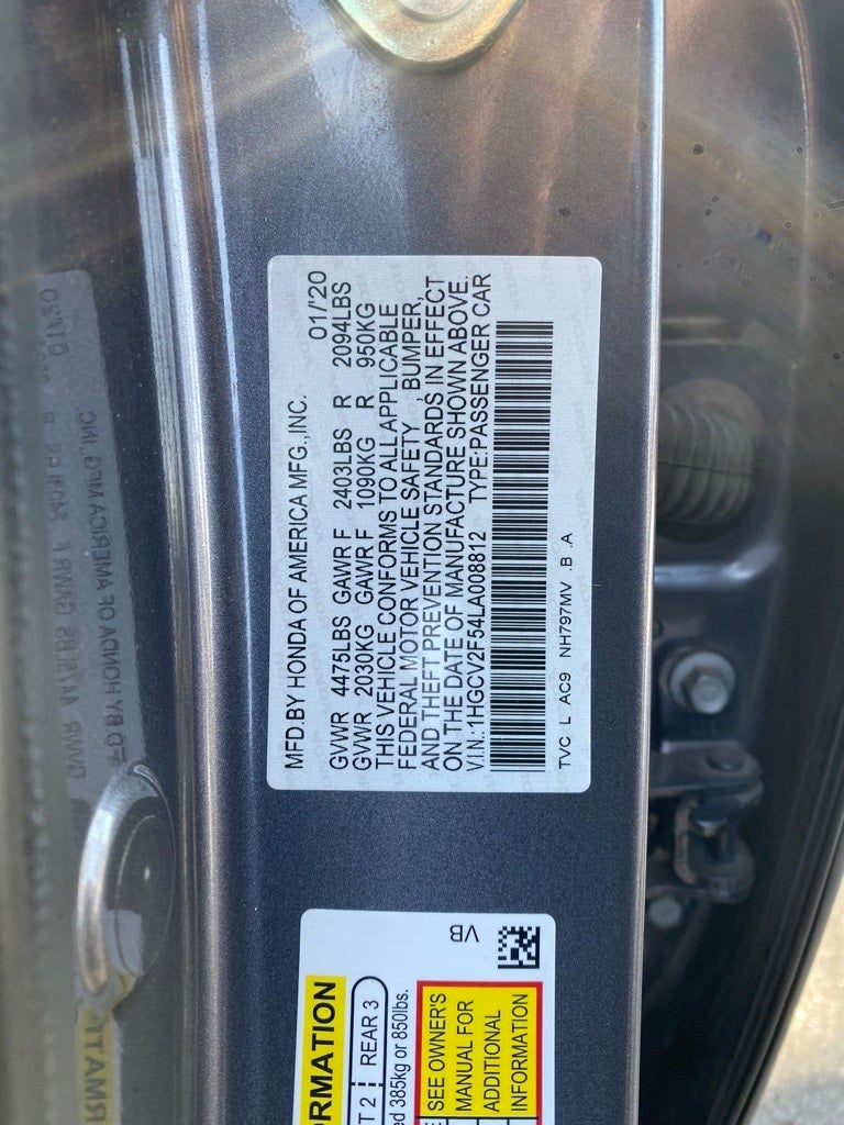 2020 Honda Accord EX-L 2.0T