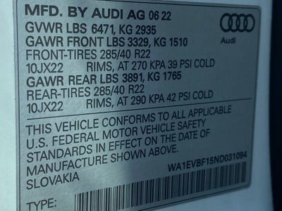 2022 Audi Q8 55 Premium Plus quattro