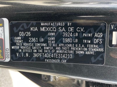 2026 Kia K4 LXS