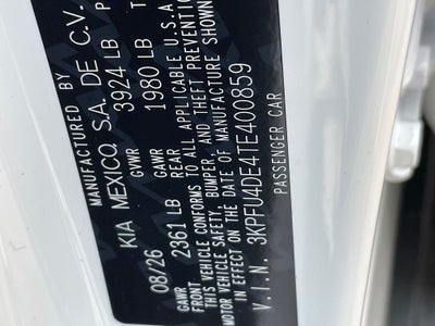 2026 Kia K4 EX