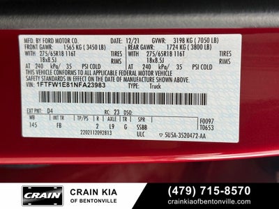 2022 Ford F-150 XLT - 4WD / 302A PACKAGE / $57,865 MSRP