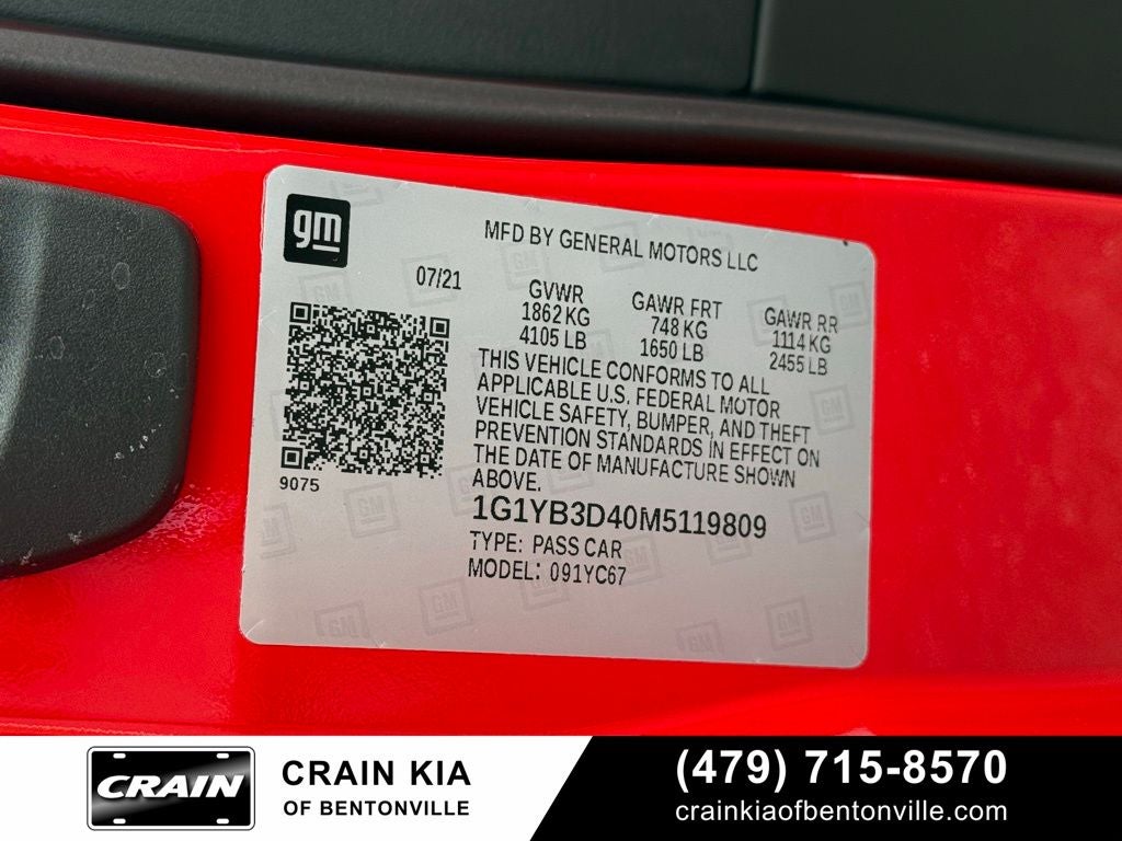 2021 Chevrolet Corvette Stingray 2LT