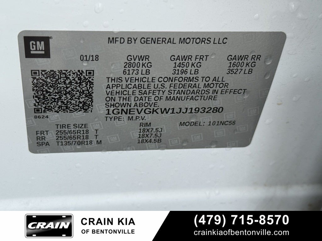 2018 Chevrolet Traverse LT Cloth w/1LT - AWD