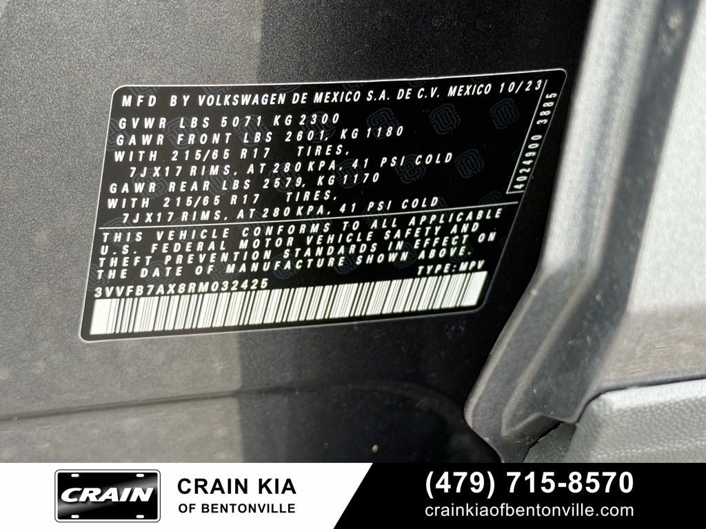 2024 Volkswagen Tiguan 2.0T S - AWD / CLEAN CARFAX / ONE OWNER