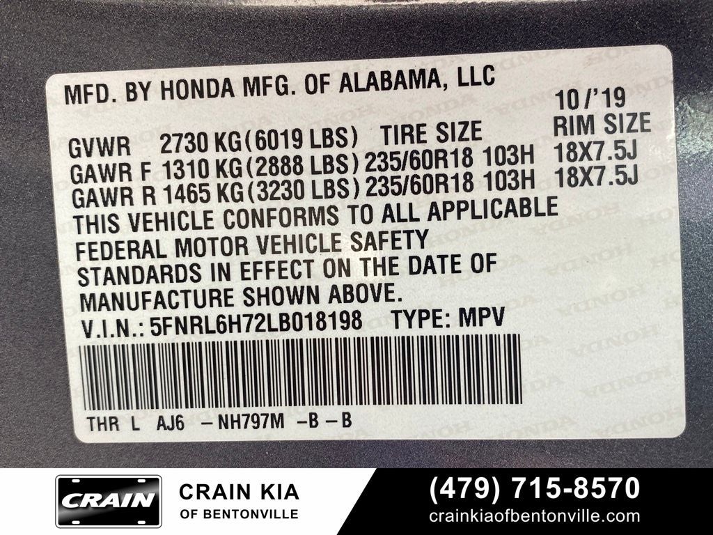 2020 Honda Odyssey EX-L - SUNROOF / LEATHER