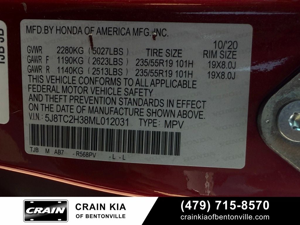 2021 Acura RDX Base SH-AWD / PANO ROOF / CARFAX ONE OWNER