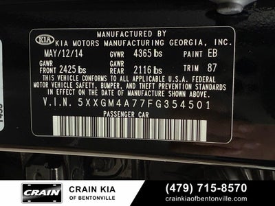 2015 Kia Optima LX - VERY LOW MILES