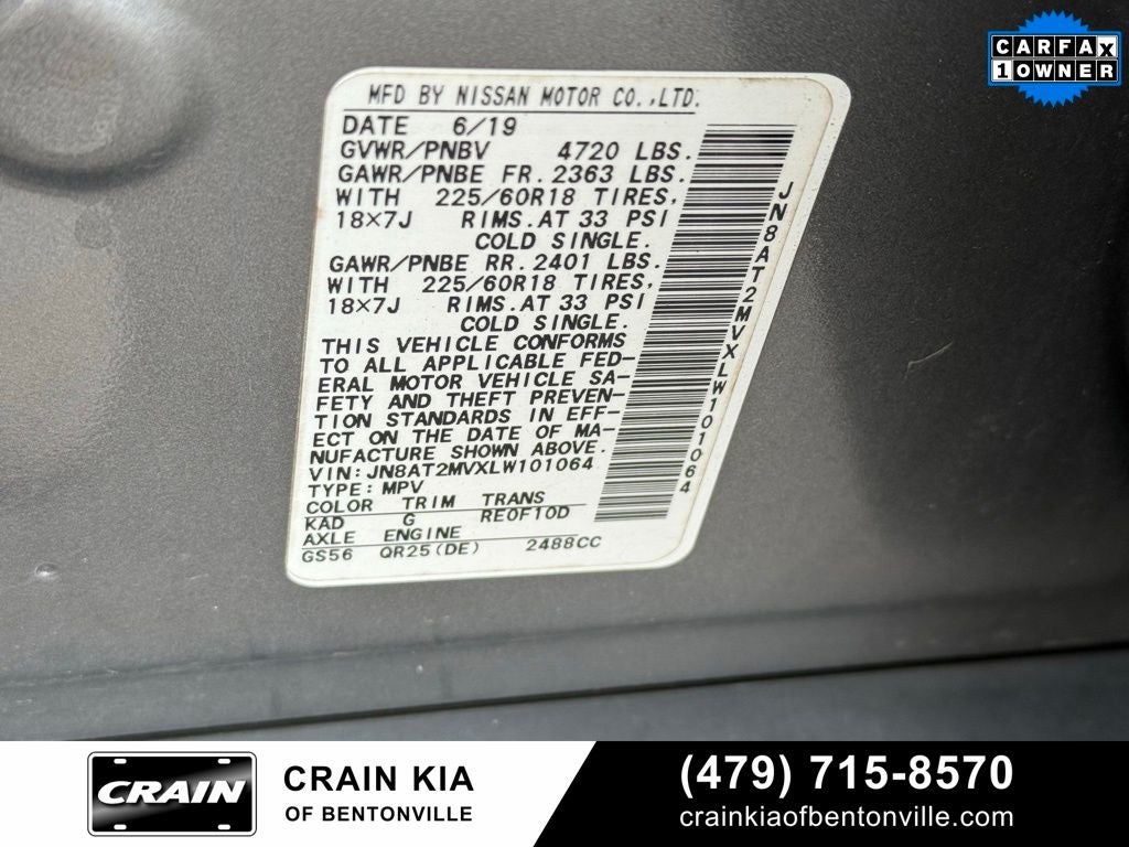 2020 Nissan Rogue SV - AWD / CARFAX ONE OWNER