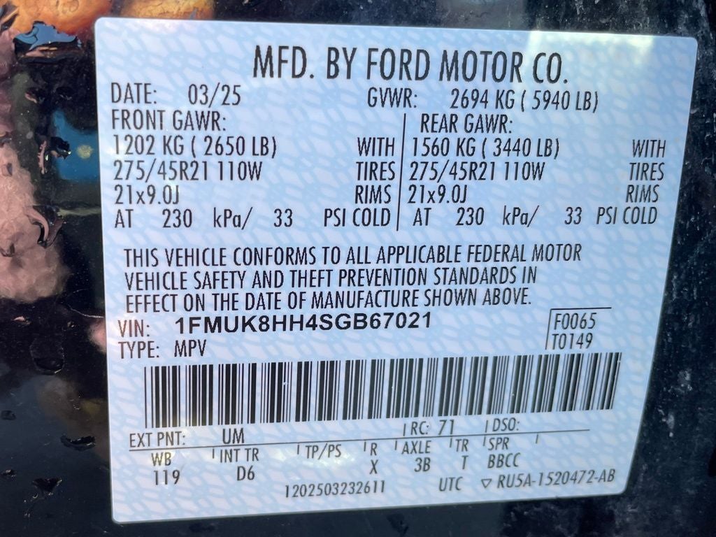 2025 Ford Explorer ST-Line 4X4 / HEATED SEATS / ONE OWNER