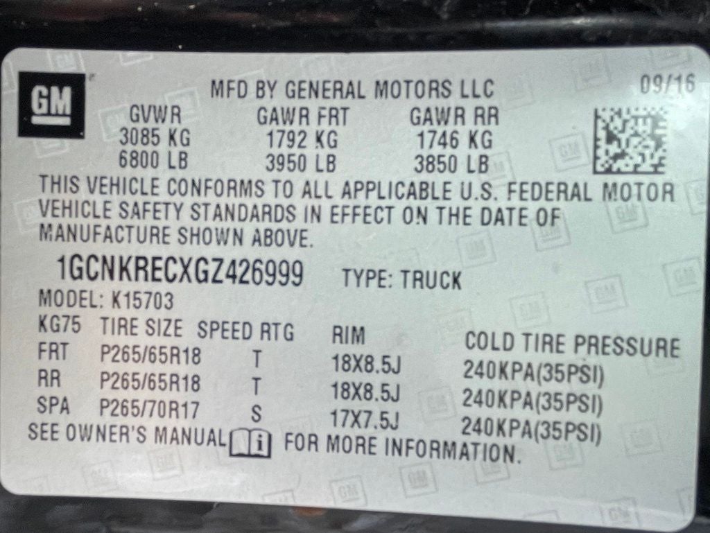 2016 Chevrolet Silverado 1500 LT LT2 / 4X4