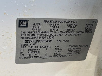 2016 Chevrolet Silverado 1500 LT LT2 / 4X4