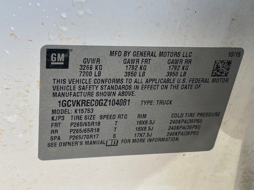 2016 Chevrolet Silverado 1500 LT LT2 / 4X4