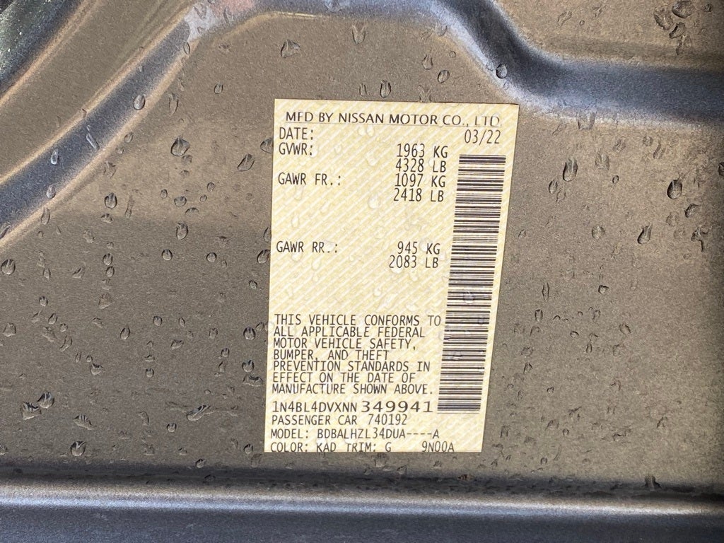 2022 Nissan Altima 2.5 SV