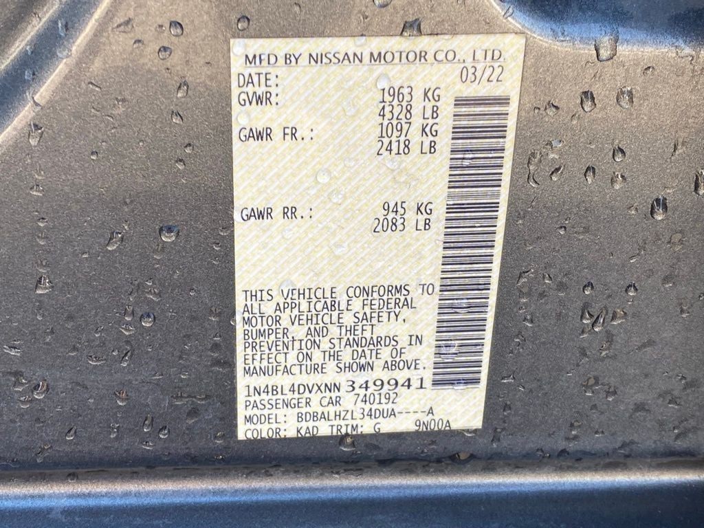 2022 Nissan Altima 2.5 SV ONE OWNER