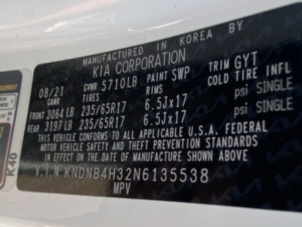2022 Kia Carnival LX 3RD ROW / REAR-SEAT ENTERTAINMENT