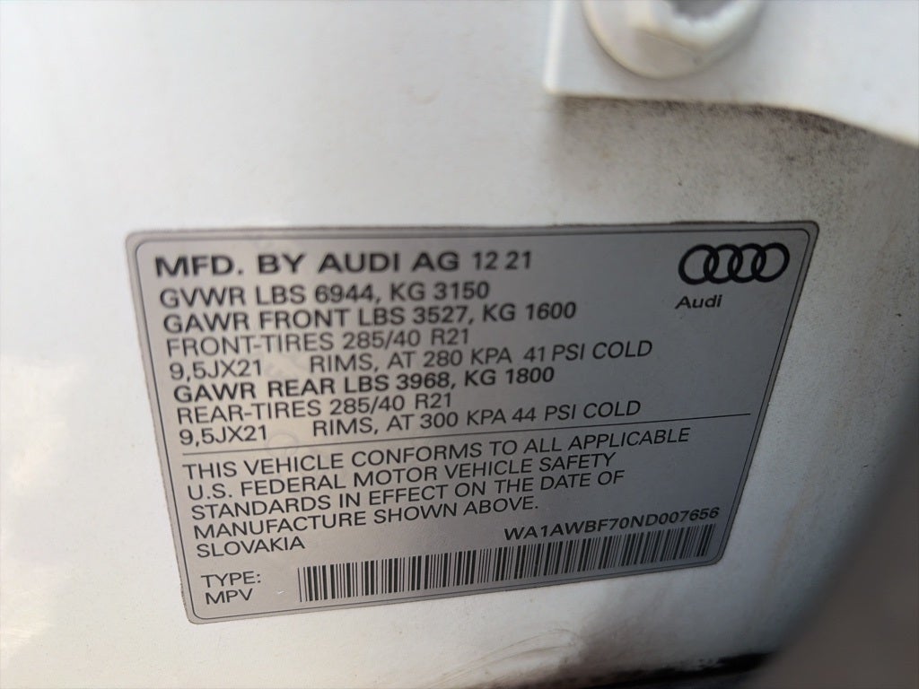 2022 Audi SQ7 Premium Plus quattro