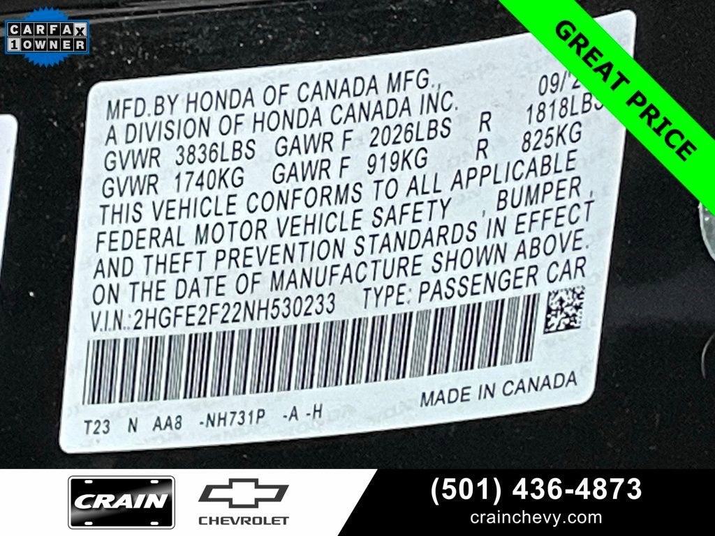 2022 Honda Civic Sedan LX